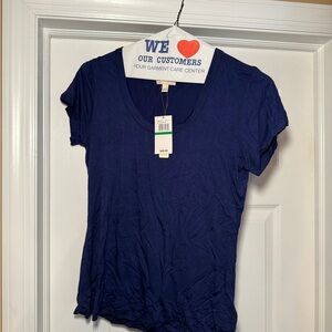 Women's Blue V-Neck Top